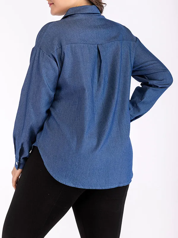 Denim Shirt Plus Size Shirt