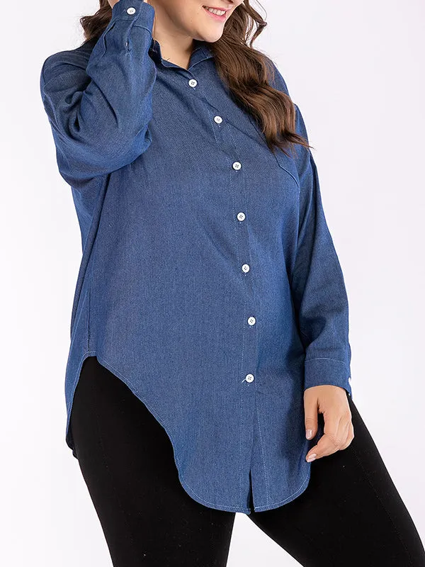 Denim Shirt Plus Size Shirt