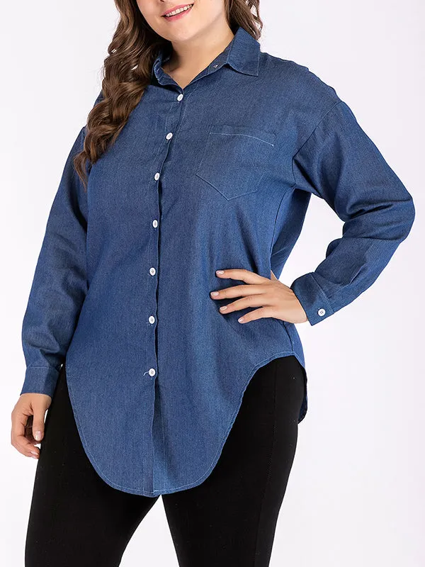 Denim Shirt Plus Size Shirt