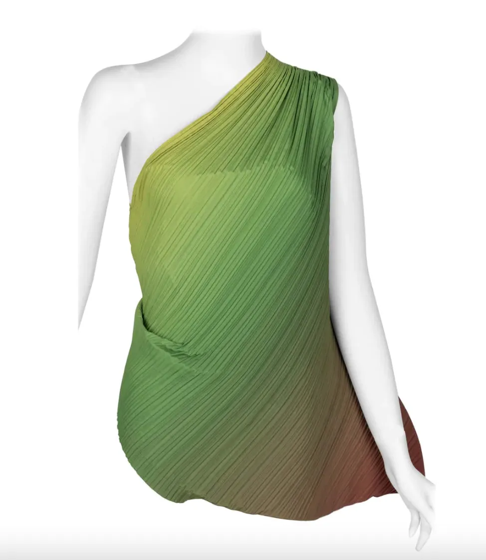 Early Issey Miyake 1989 Collection Ombre One Shoulder Top | M