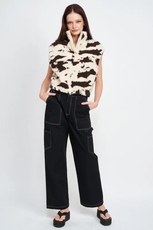 Emory Park COW PRINT Pullover VESTS