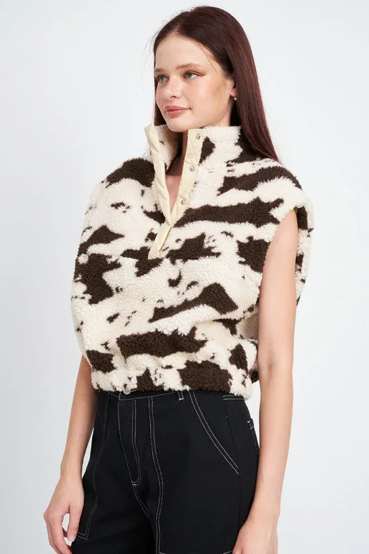 Emory Park COW PRINT Pullover VESTS