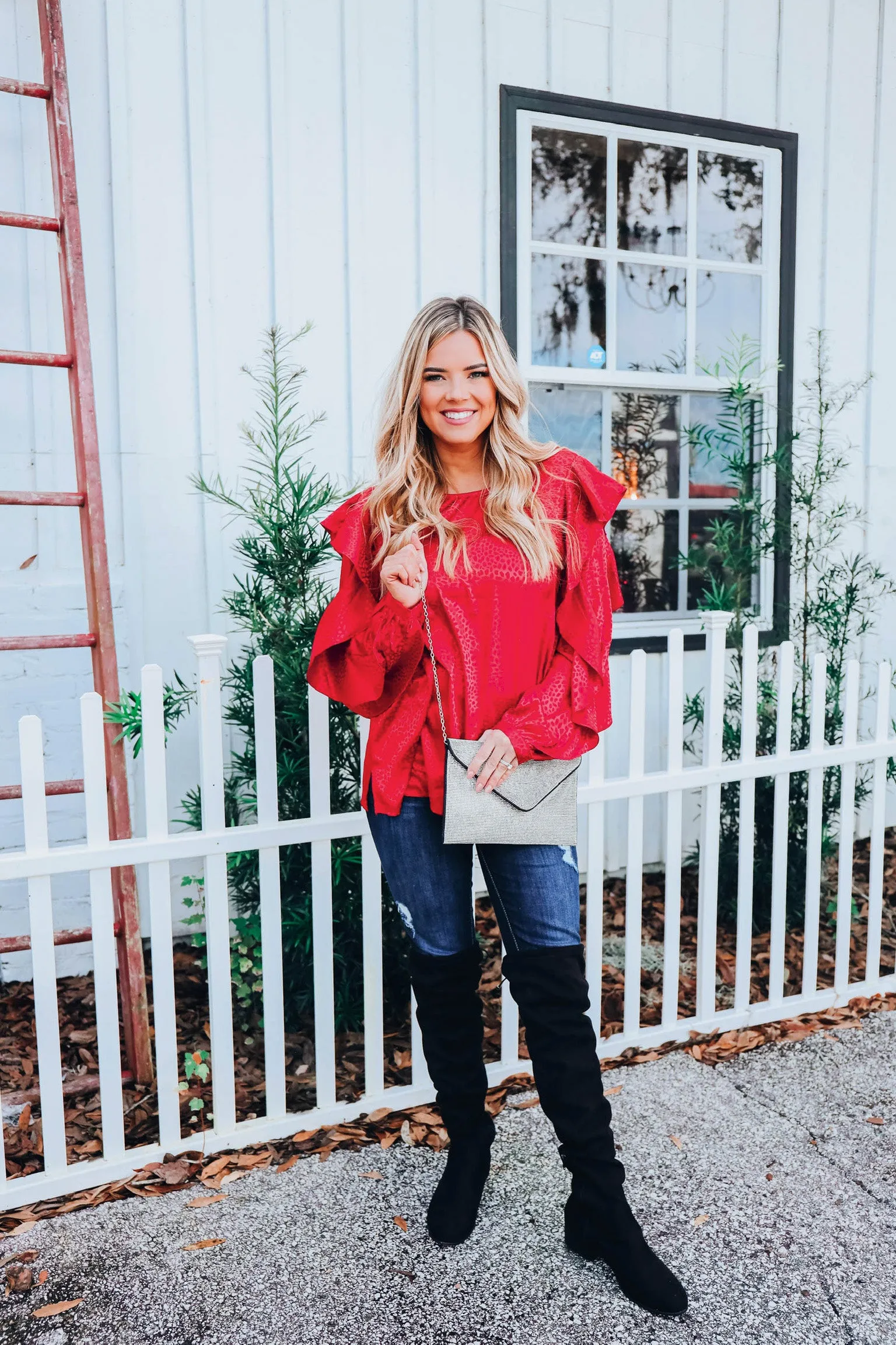 Enchanted Holiday Top - Red  S-3X
