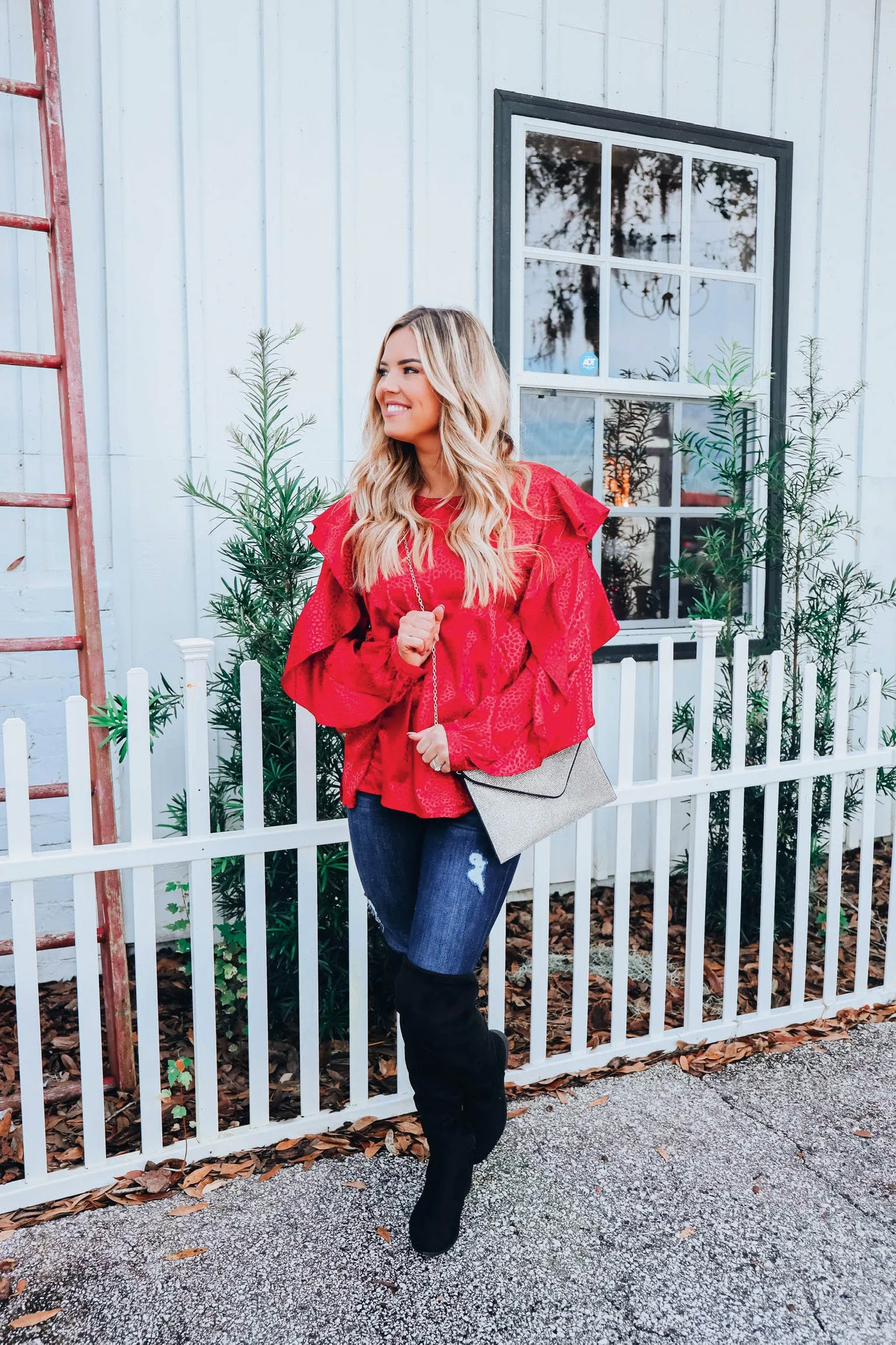 Enchanted Holiday Top - Red  S-3X