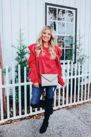 Enchanted Holiday Top - Red  S-3X