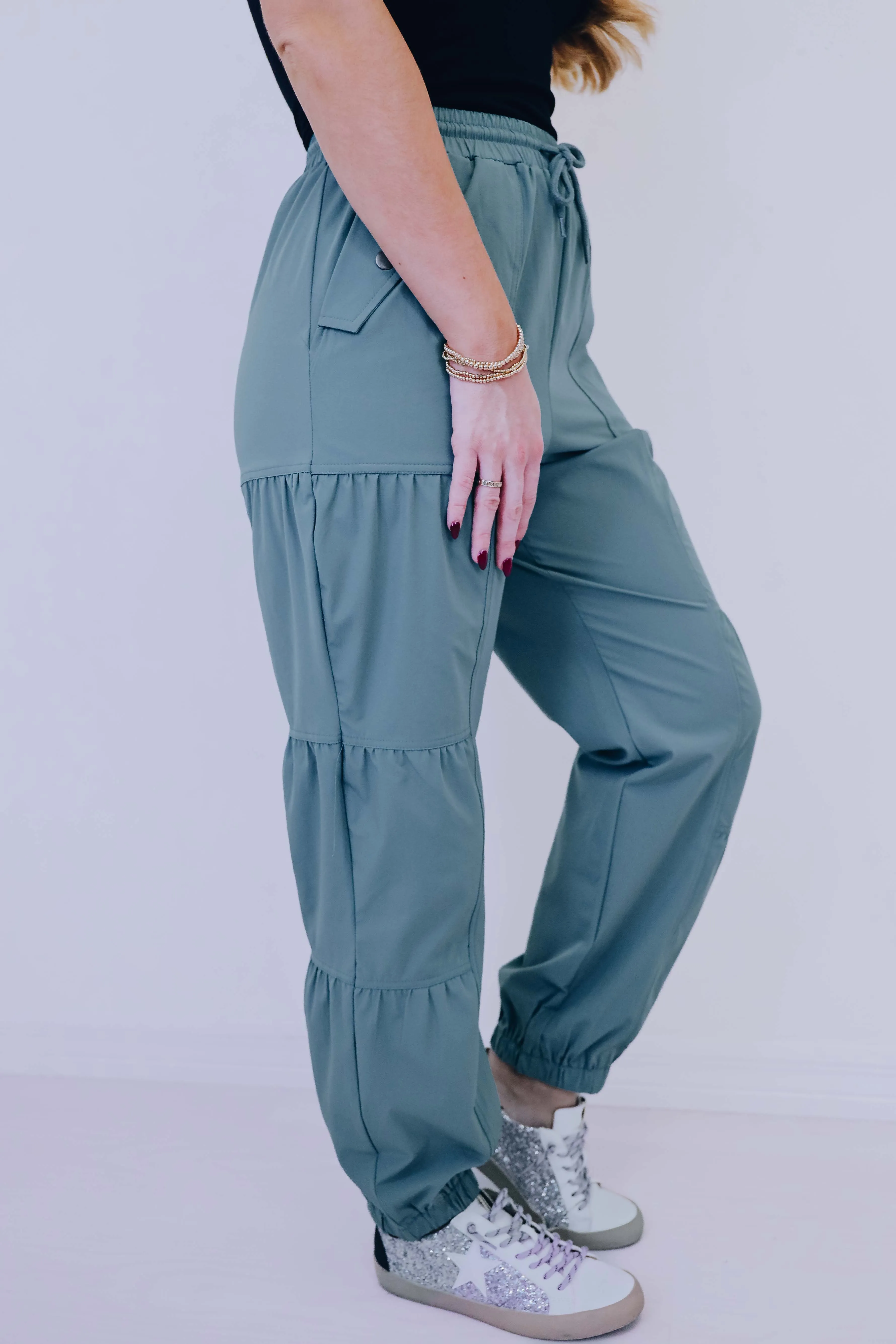 Energized Shirring Detail Active Jogger - 2 Colors