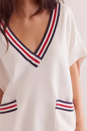 Free People Ivy Pullover Vest-Ivory Combo
