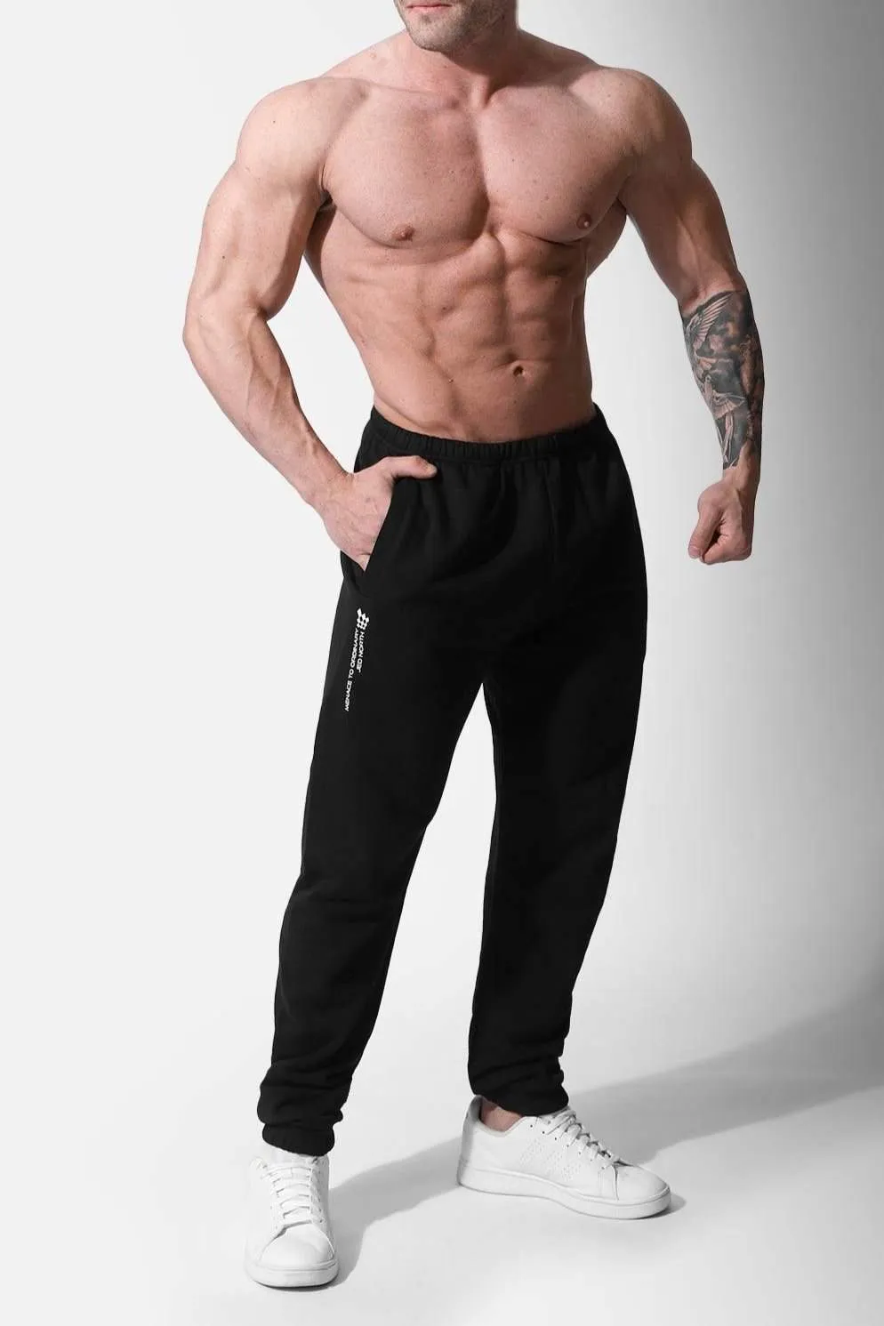 French Terry Athletic Joggers - Black