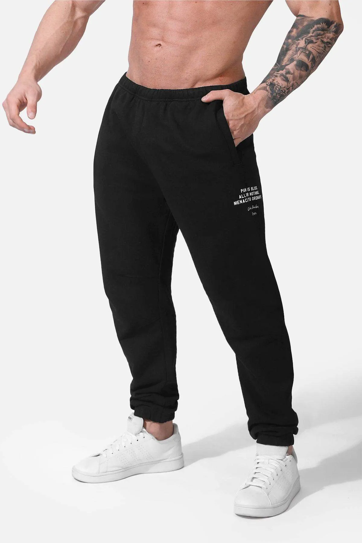 French Terry Athletic Joggers - Black
