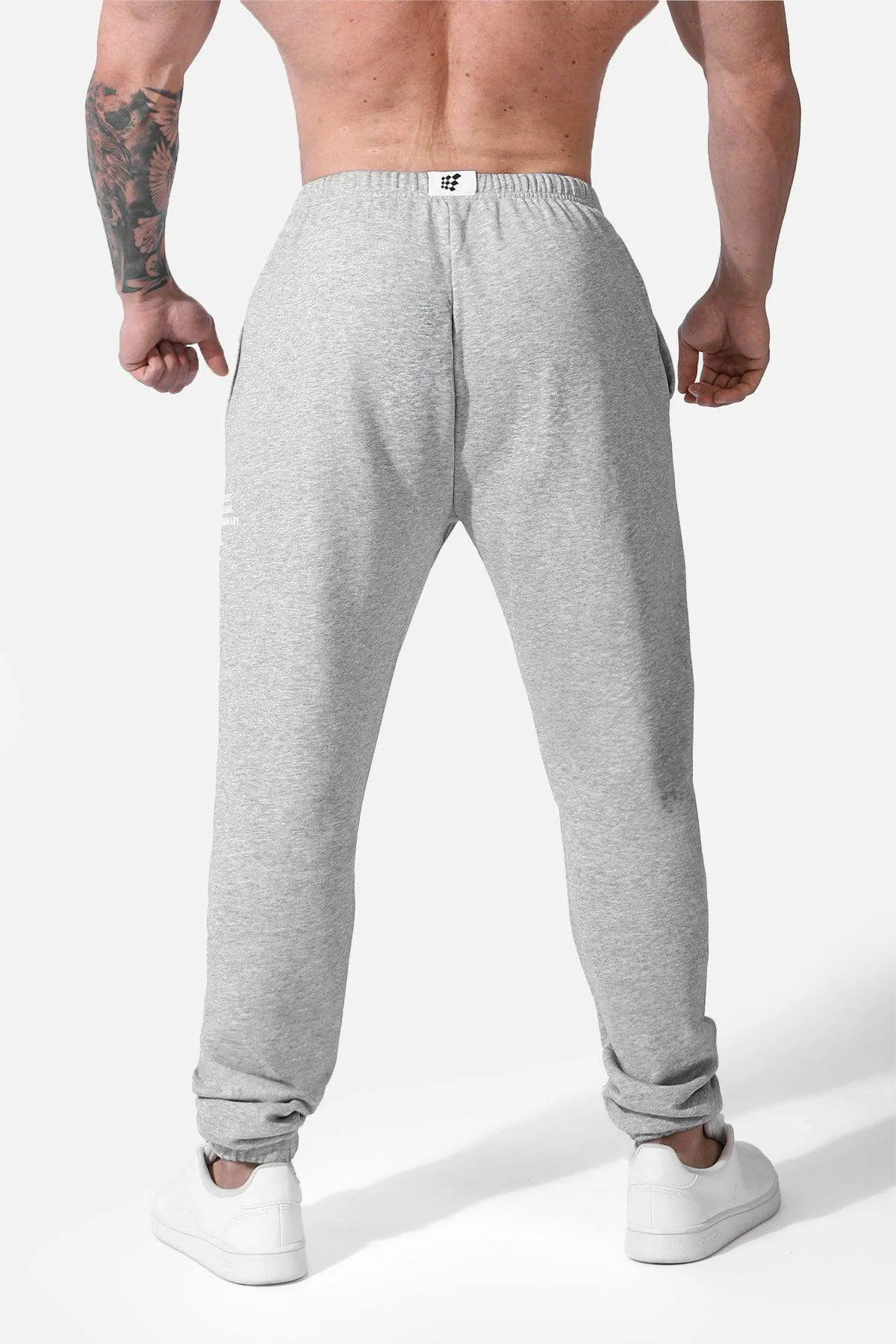 French Terry Athletic Joggers - Light Gray