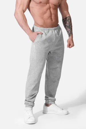 French Terry Athletic Joggers - Light Gray