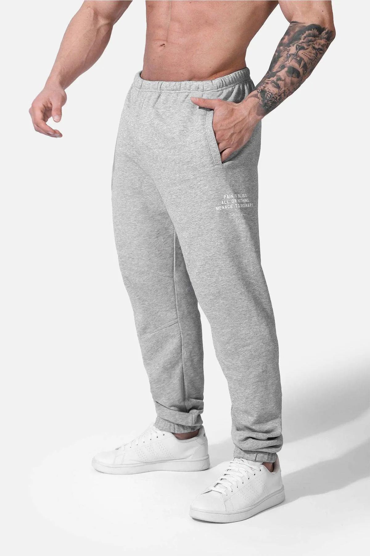 French Terry Athletic Joggers - Light Gray