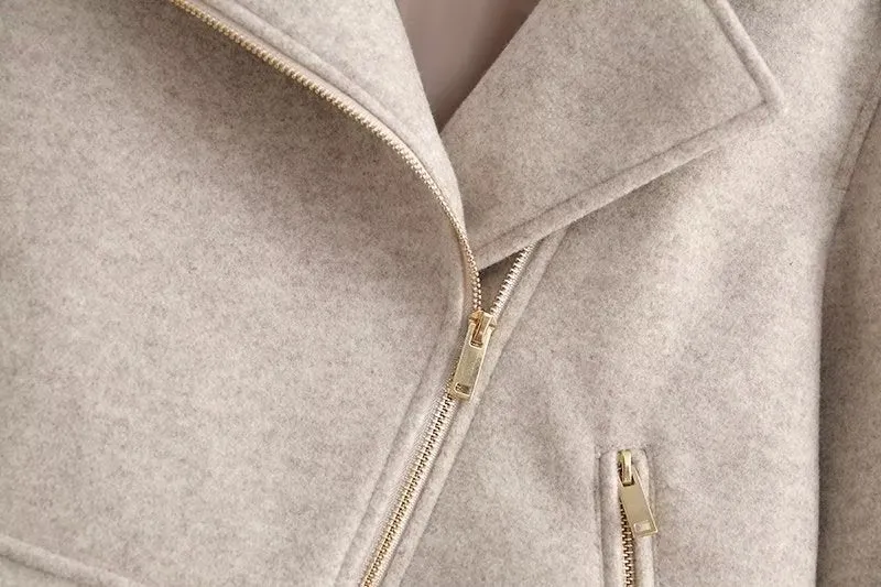 Gold Asymmetric Zipper Jacket