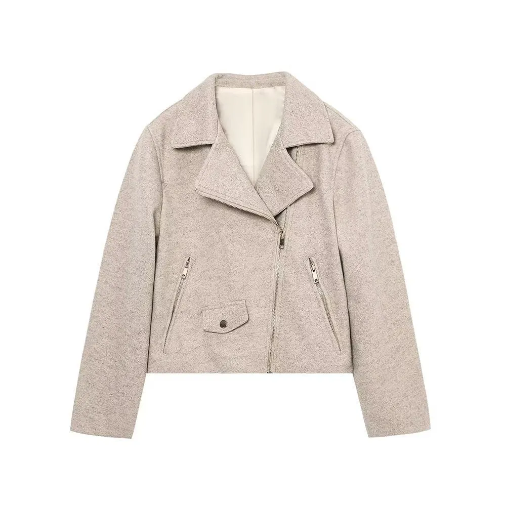 Gold Asymmetric Zipper Jacket