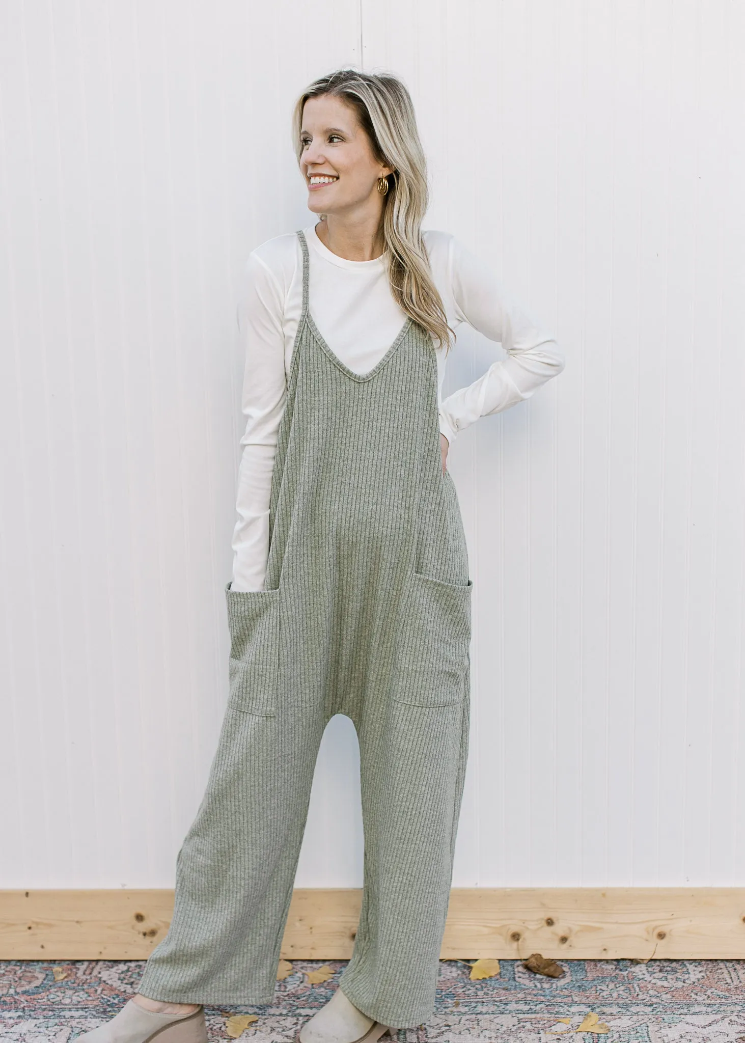 Green Tea Sweater Jumpsuit