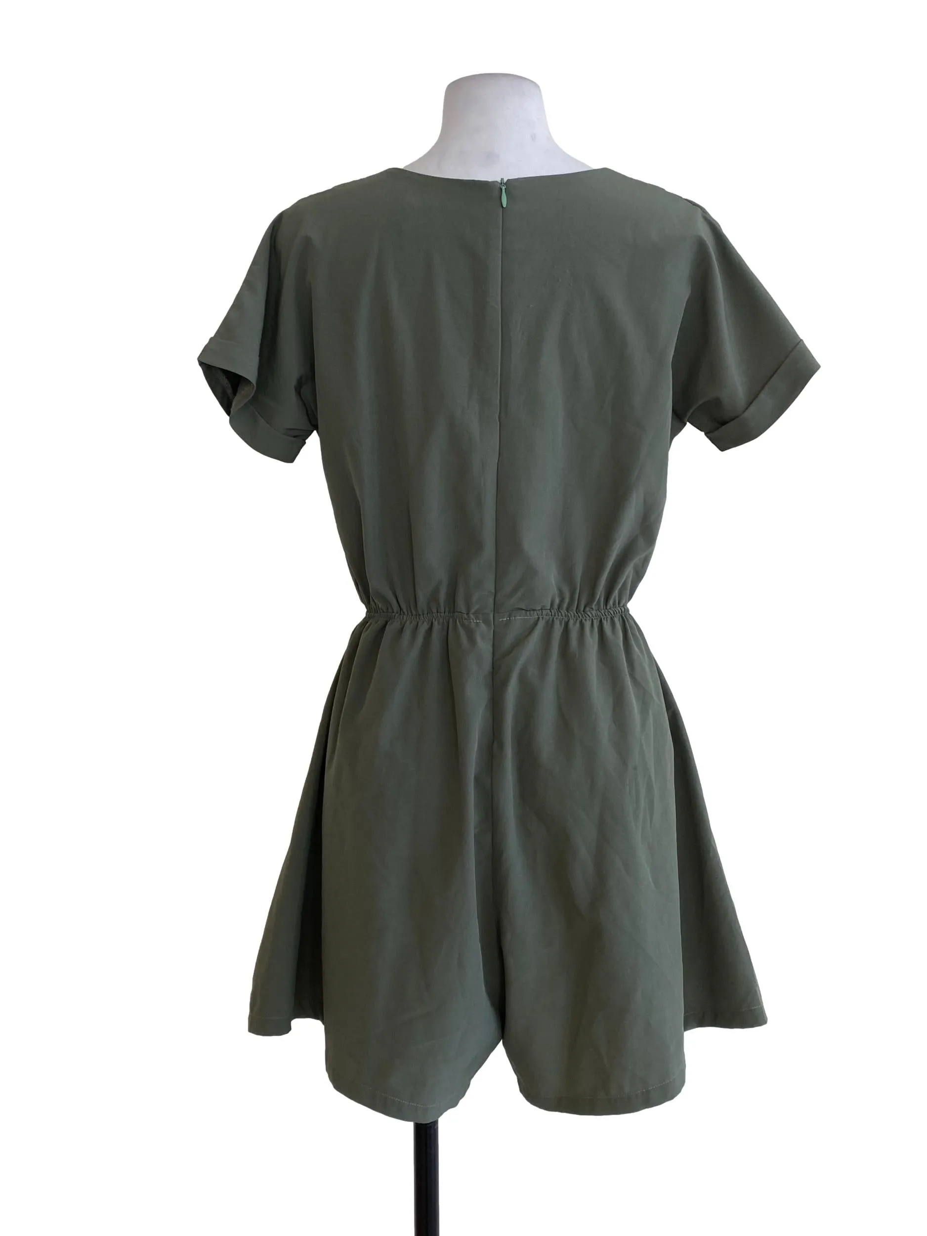 Green V Neck Rompers