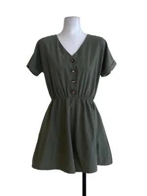 Green V Neck Rompers