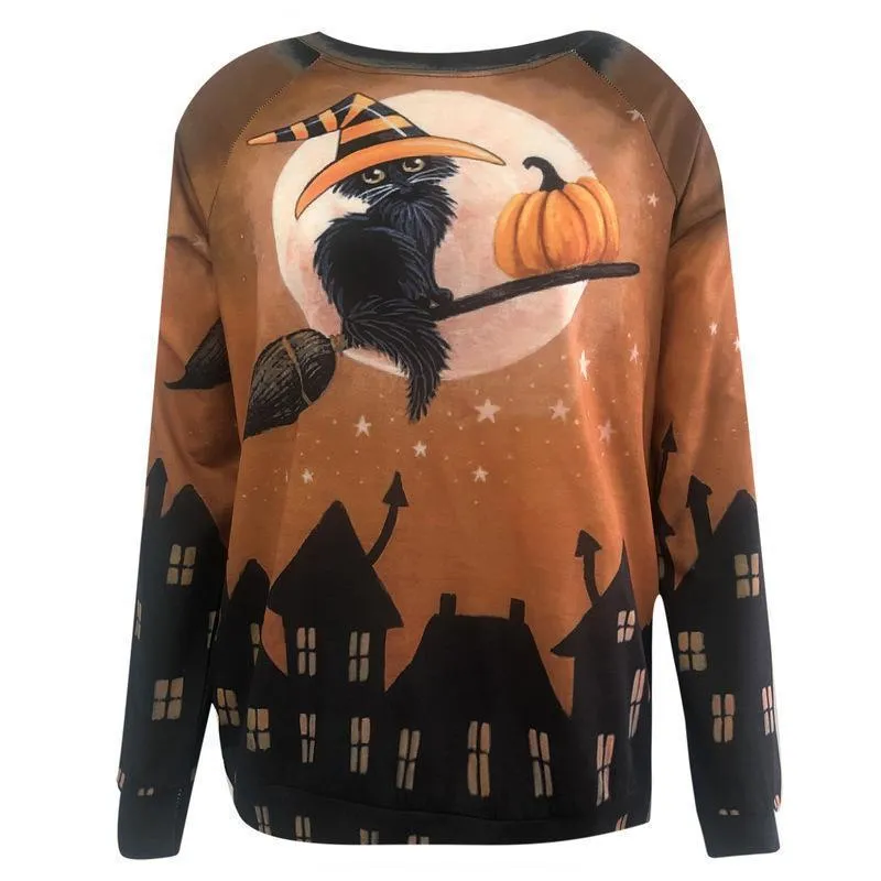 Halloween 3D Pumpkin Print Women Hoodies