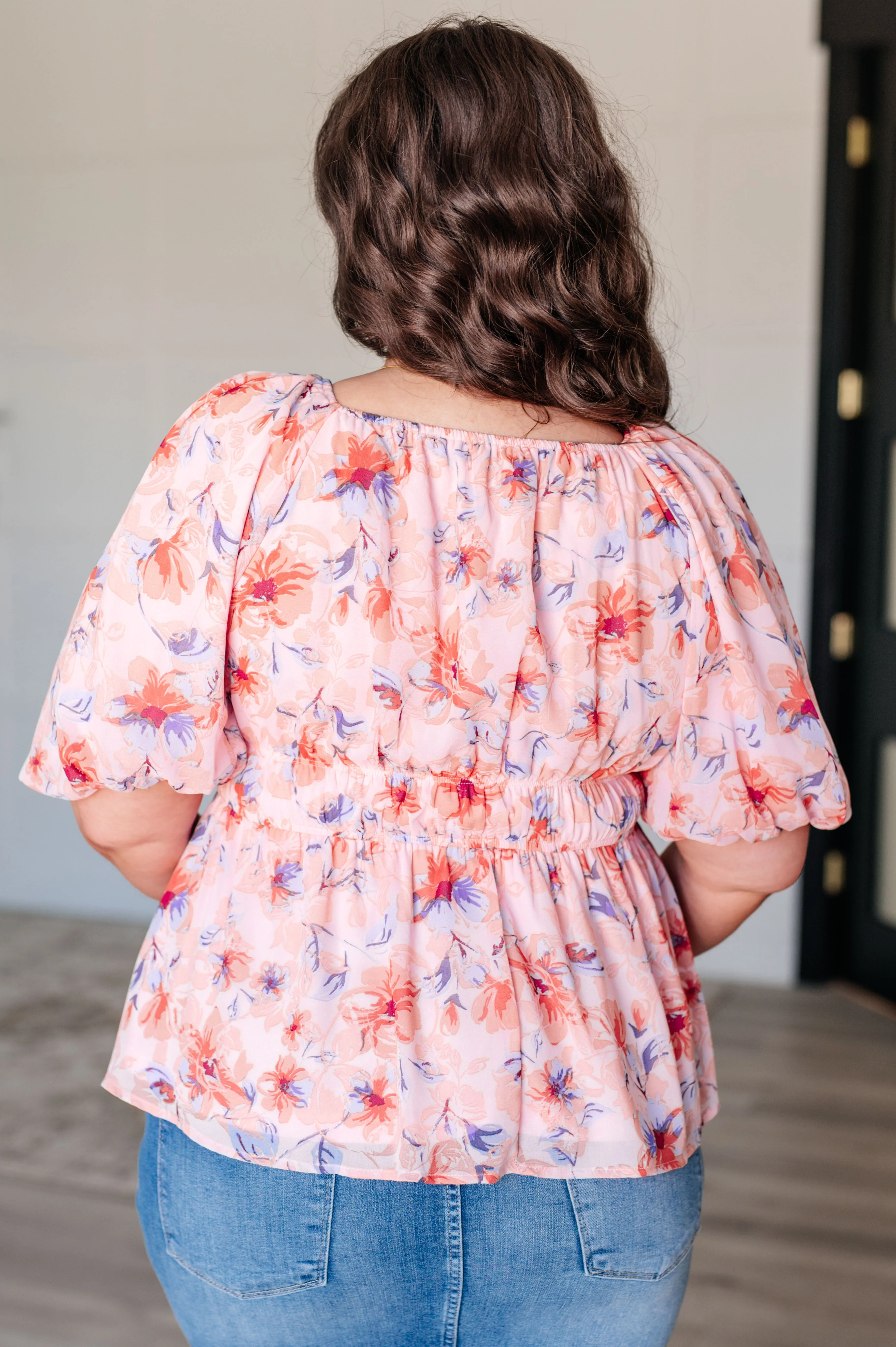 Hazel Blues® |  A Powerful Force Square Neck Balloon Sleeve Blouse