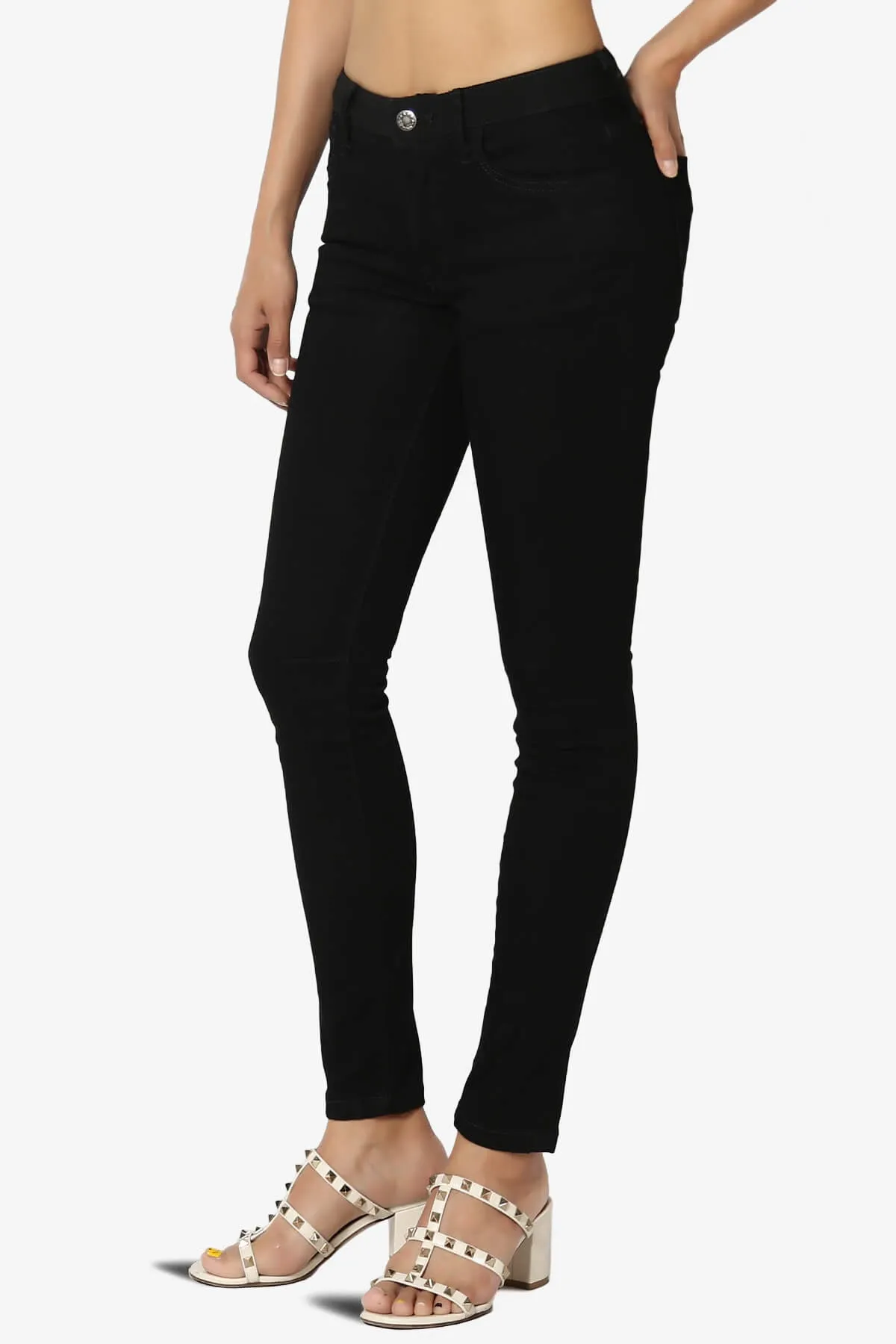 Jigott Knee Dart Washed Skinny Jeans in Black