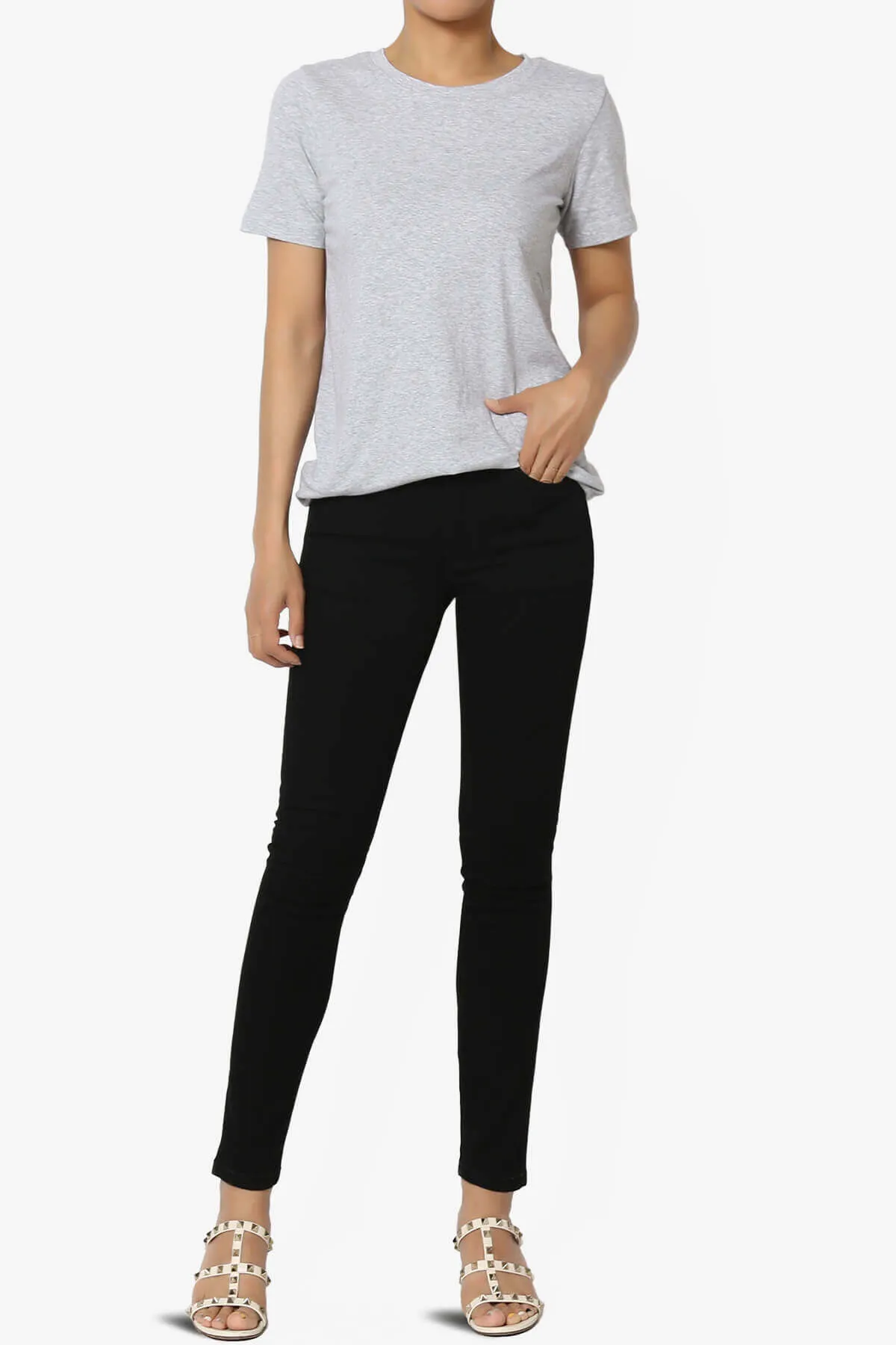 Jigott Knee Dart Washed Skinny Jeans in Black