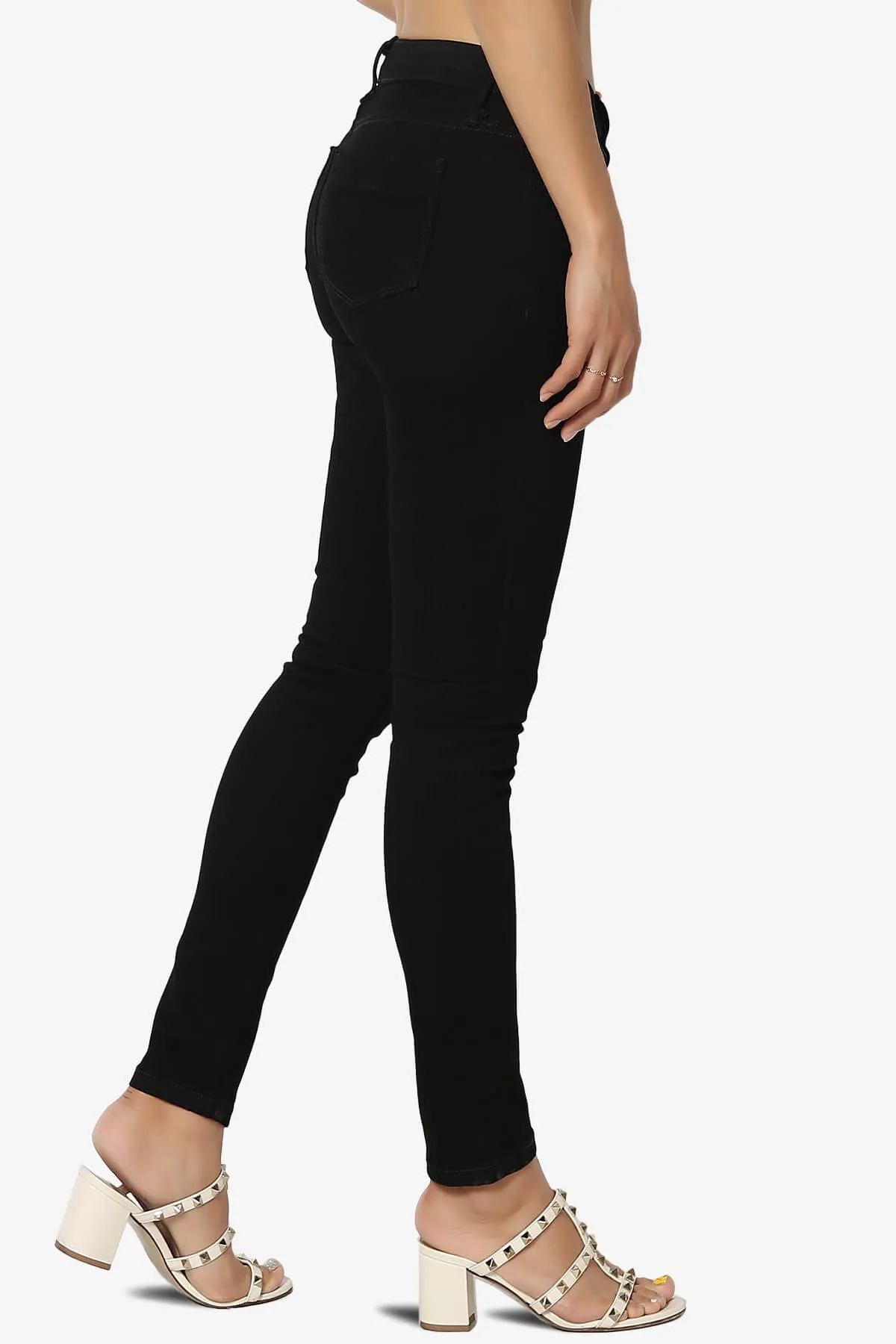 Jigott Knee Dart Washed Skinny Jeans in Black