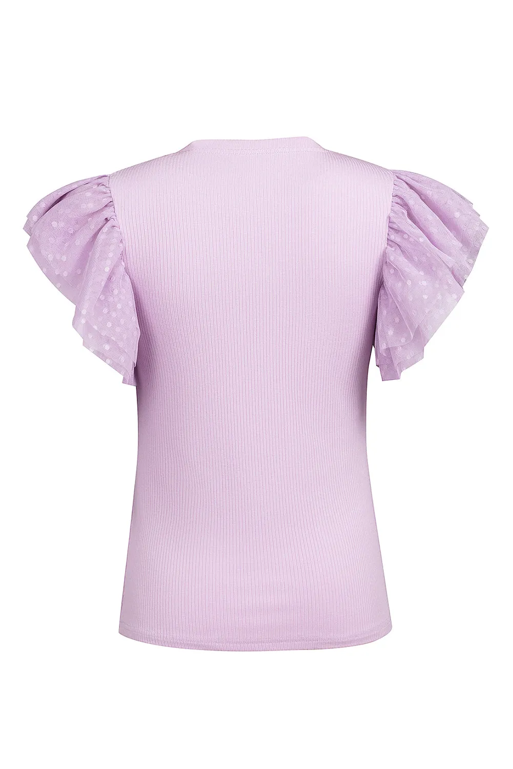 Kayson Ruffled Round Neck Cap Sleeve Top
