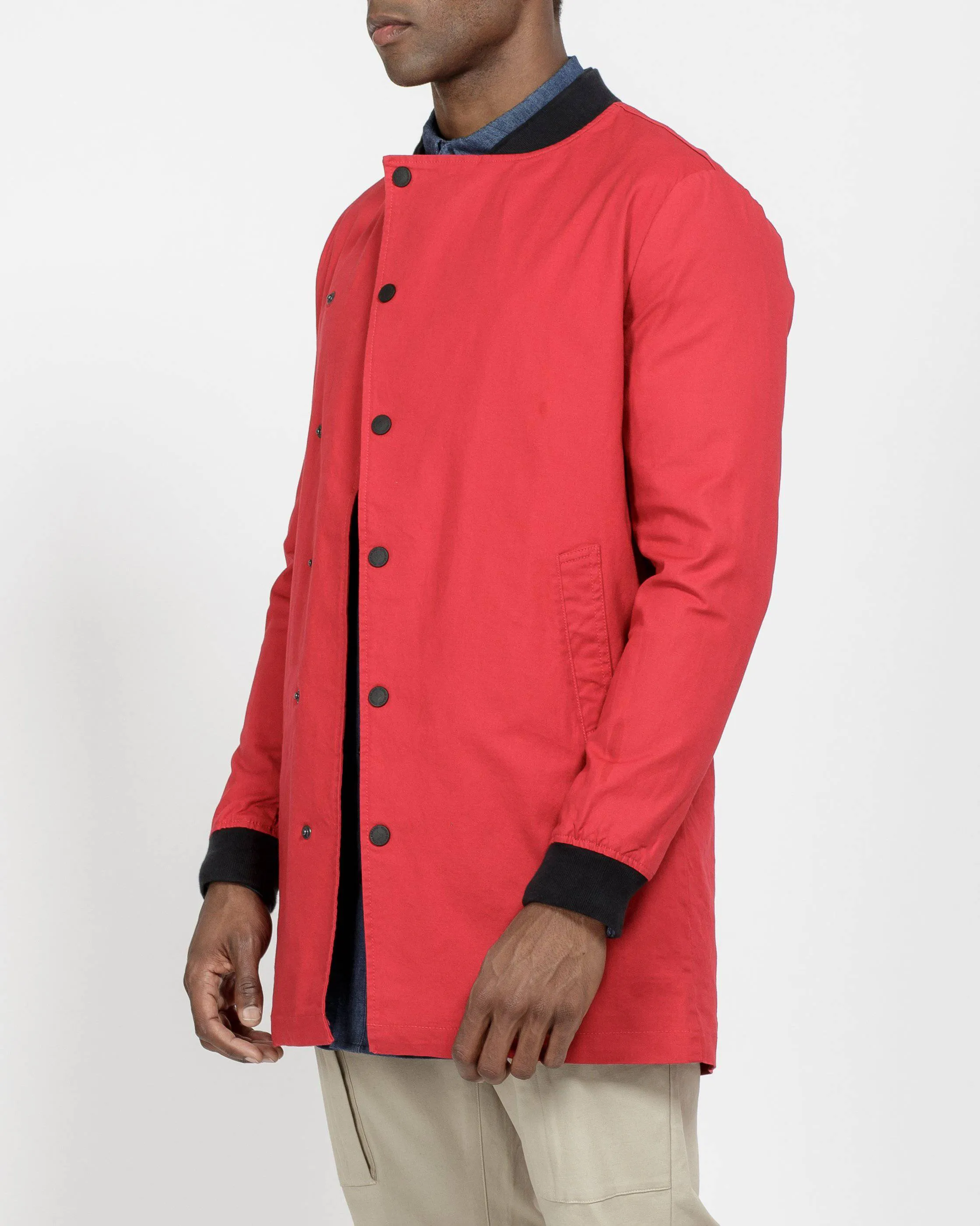 Konus Men's Elongated Twill Jacket in Red