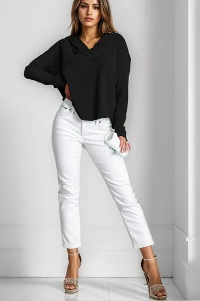 Lauren Waffle-Knit Dropped Shoulder Hoodie