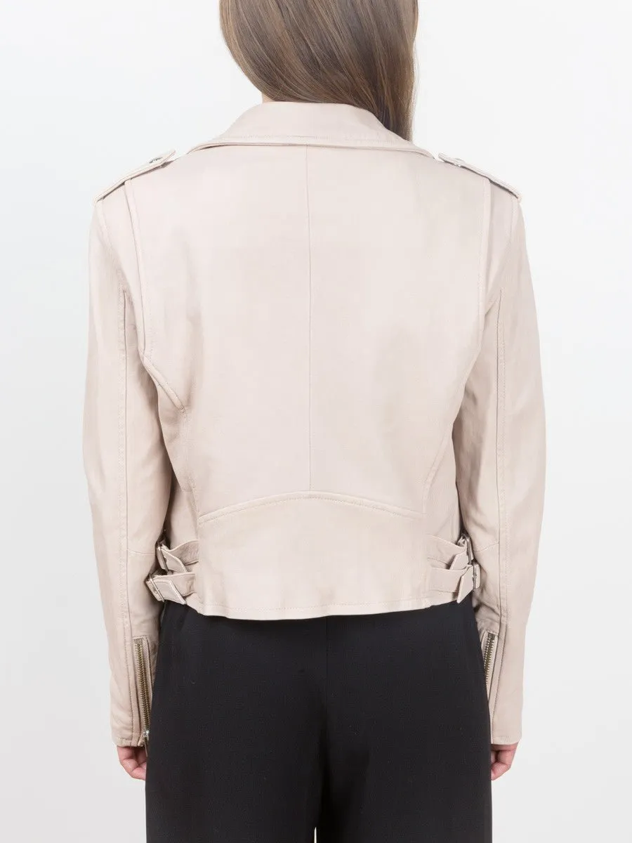 leather jacket - pink sand