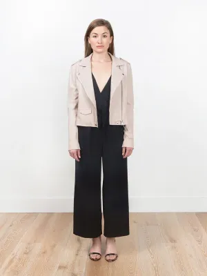 leather jacket - pink sand