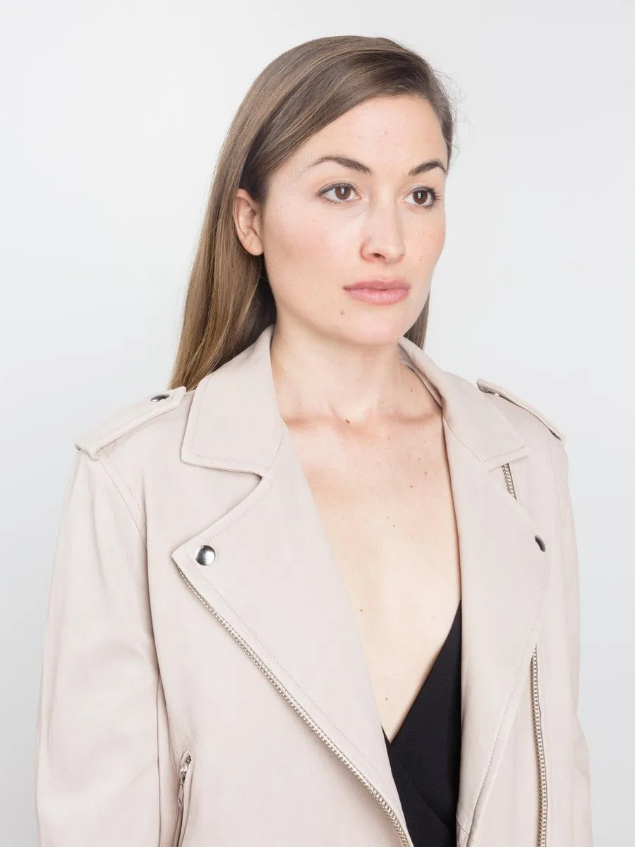 leather jacket - pink sand