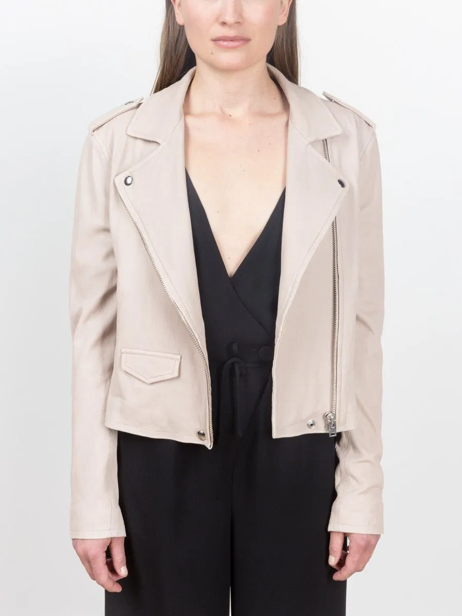 leather jacket - pink sand