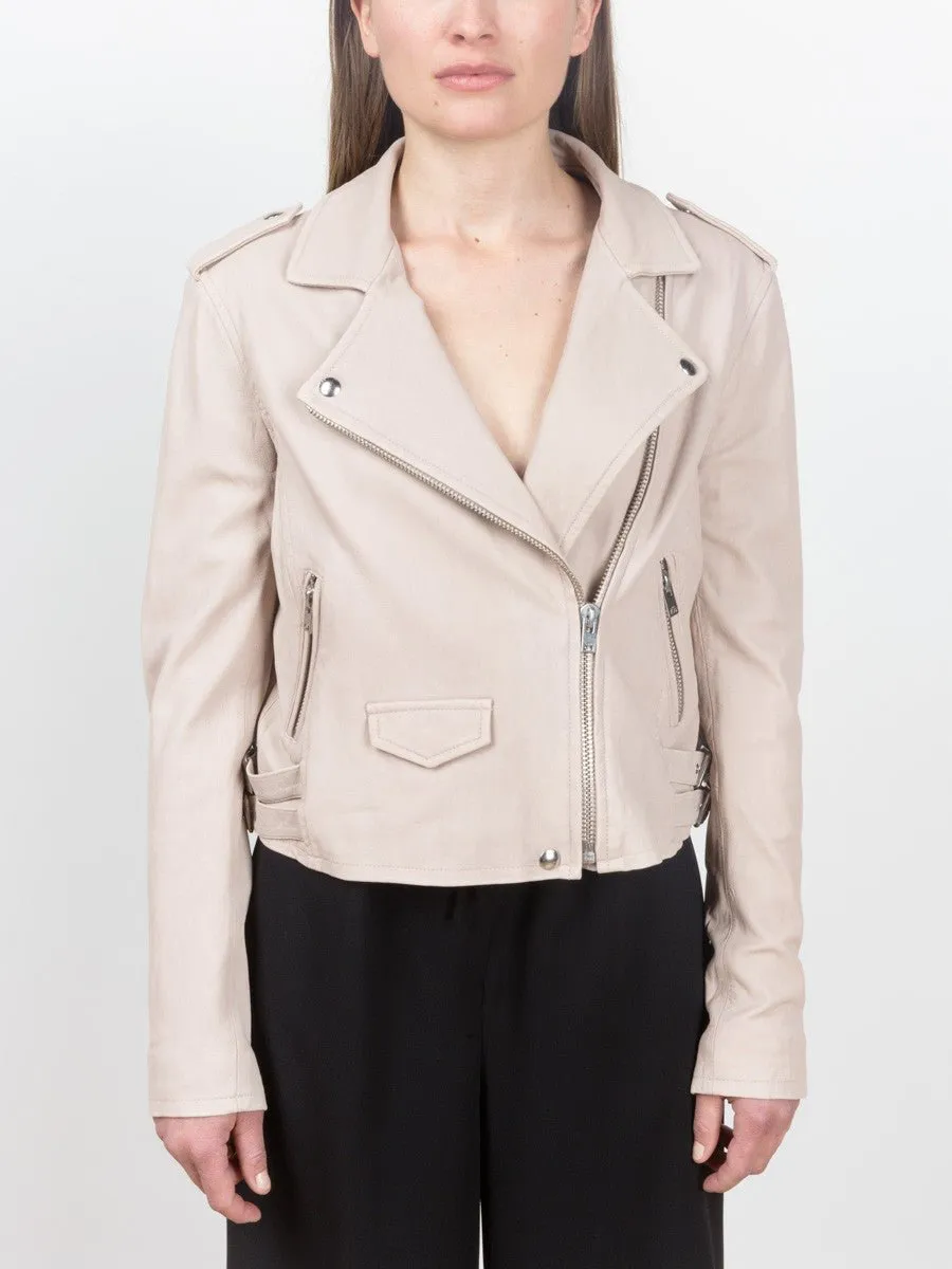 leather jacket - pink sand