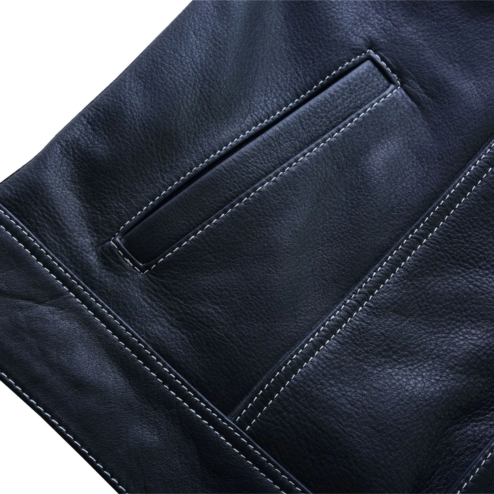 Leatherick SOA Style Diamond Stitch Leather Vest