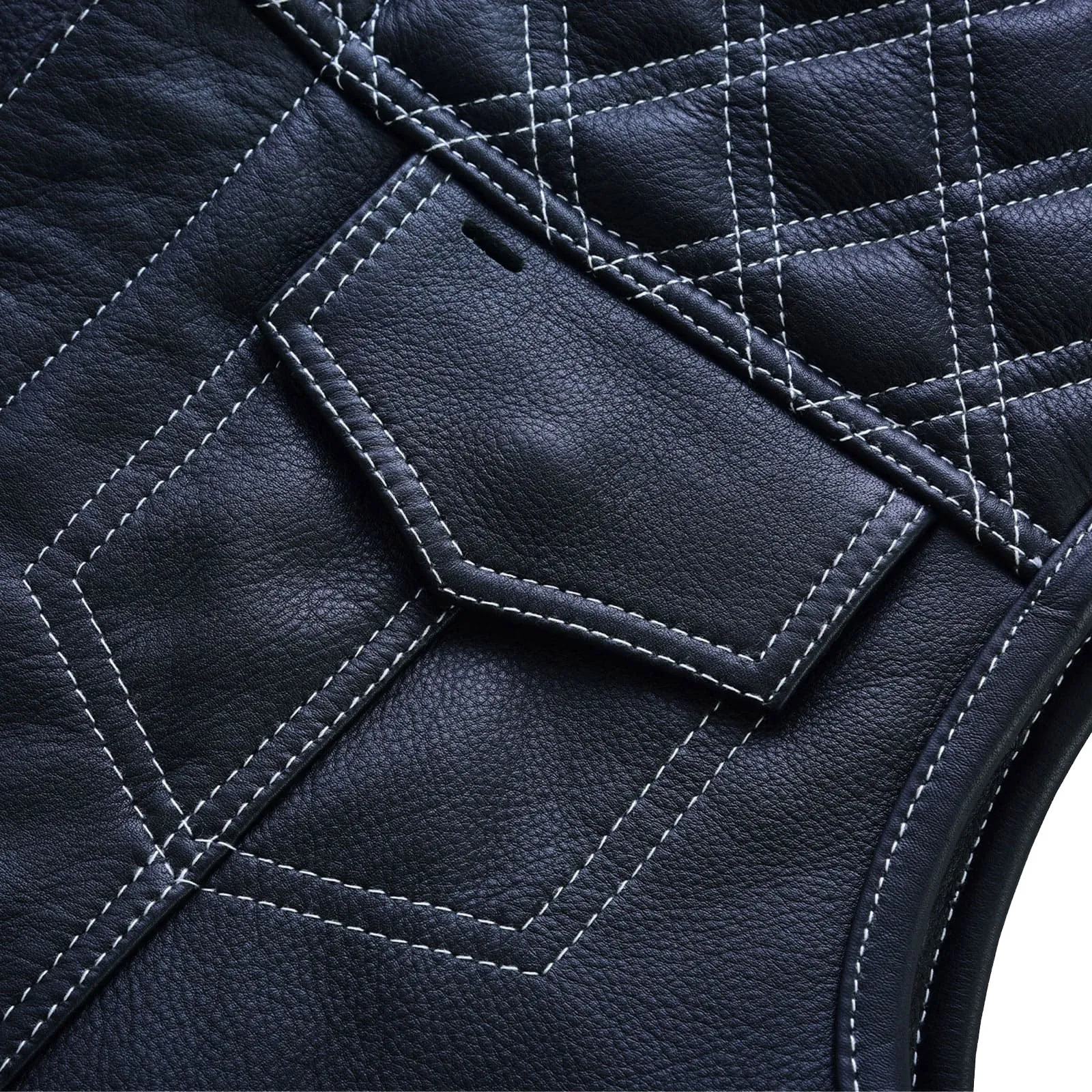 Leatherick SOA Style Diamond Stitch Leather Vest