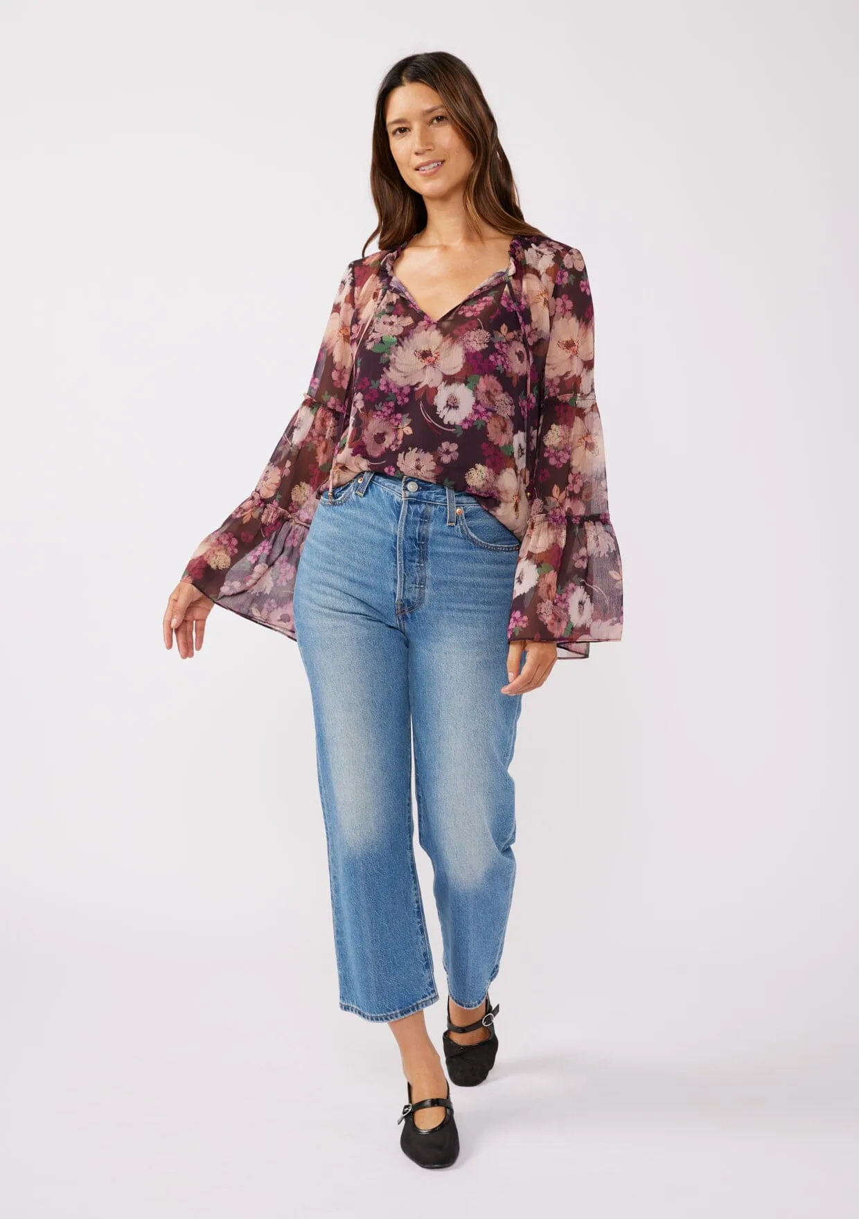Lenni Floral Bell Sleeve Blouse