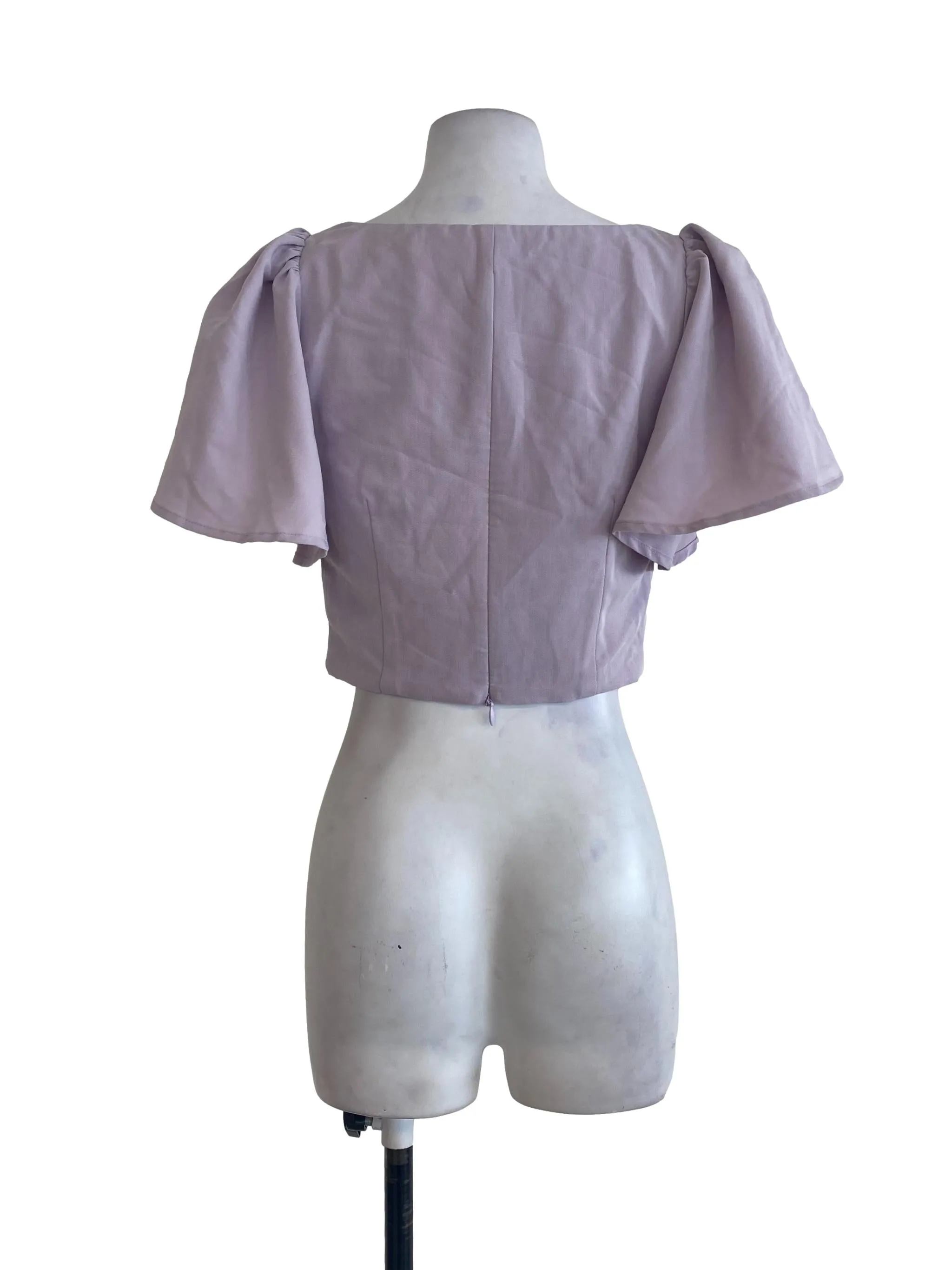 Lilac Ruffled Sleeve Top