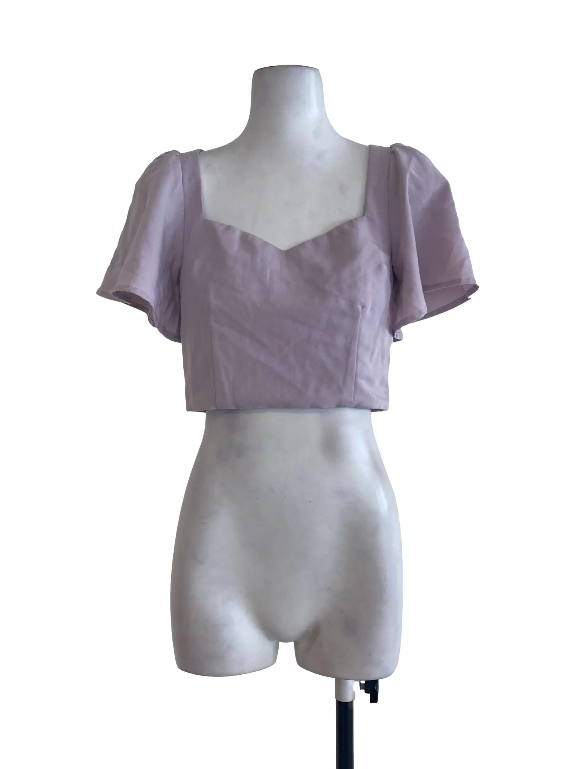 Lilac Ruffled Sleeve Top