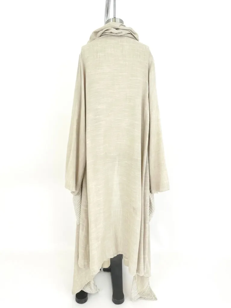 Linen-Blend Striped Duster