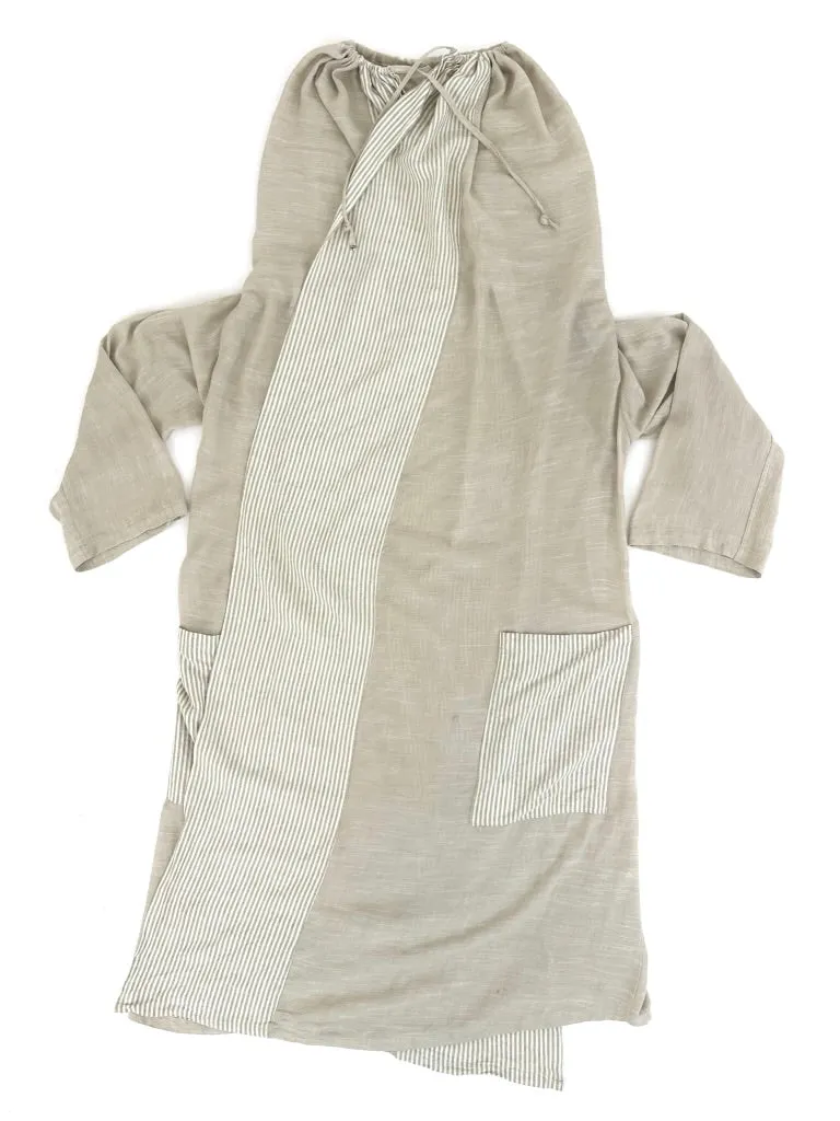 Linen-Blend Striped Duster