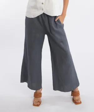 Luna Luz Wide Leg Linen Ankle Pant, Shale & White