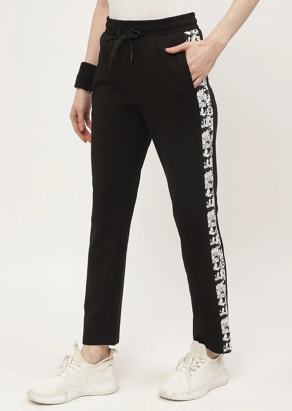 Madame Msecret Disney Striped Black Elasticated Waist Jogger