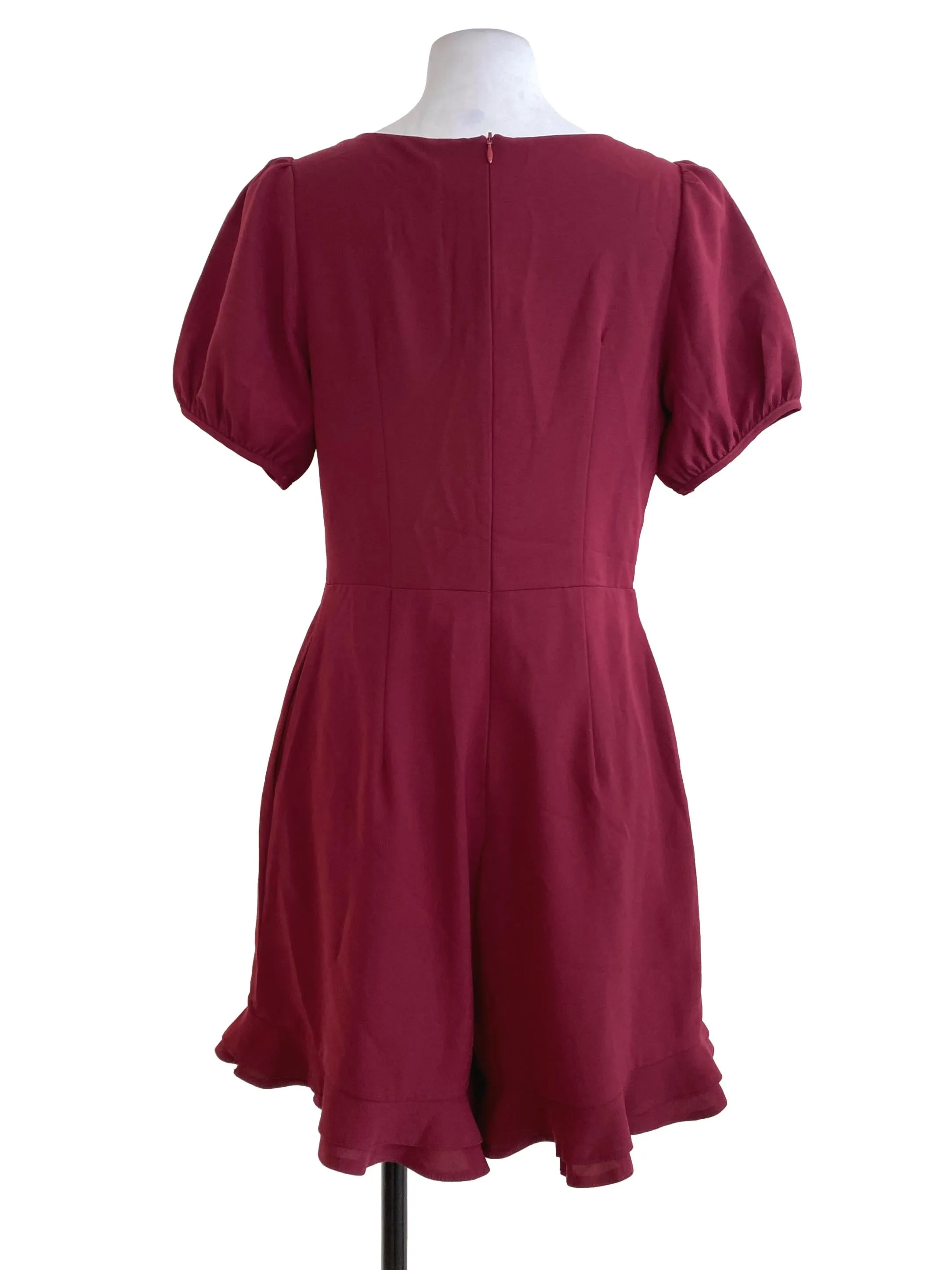 Maroon Half Pleated Rompers