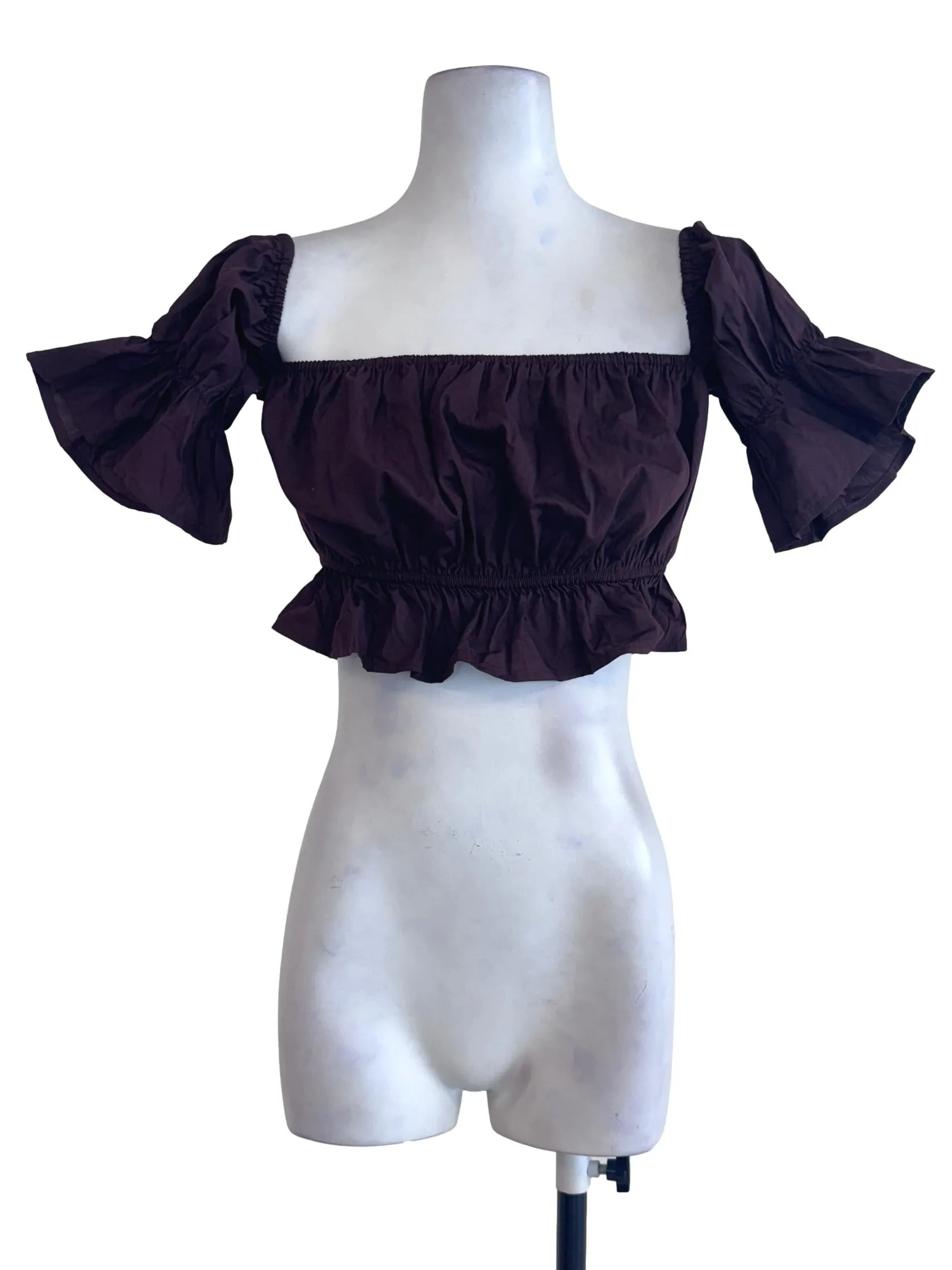 Maroon Ruffled Top