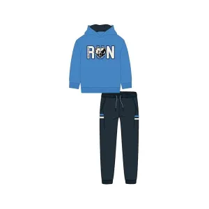 Mayoral Bright Blue ‘RUN’ Hooded Tracksuit set 4877