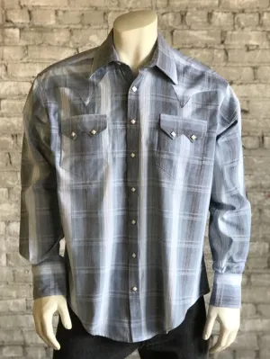 Men's Classic Ombre Stripe Sawtooth Western Shirt - Final SALE