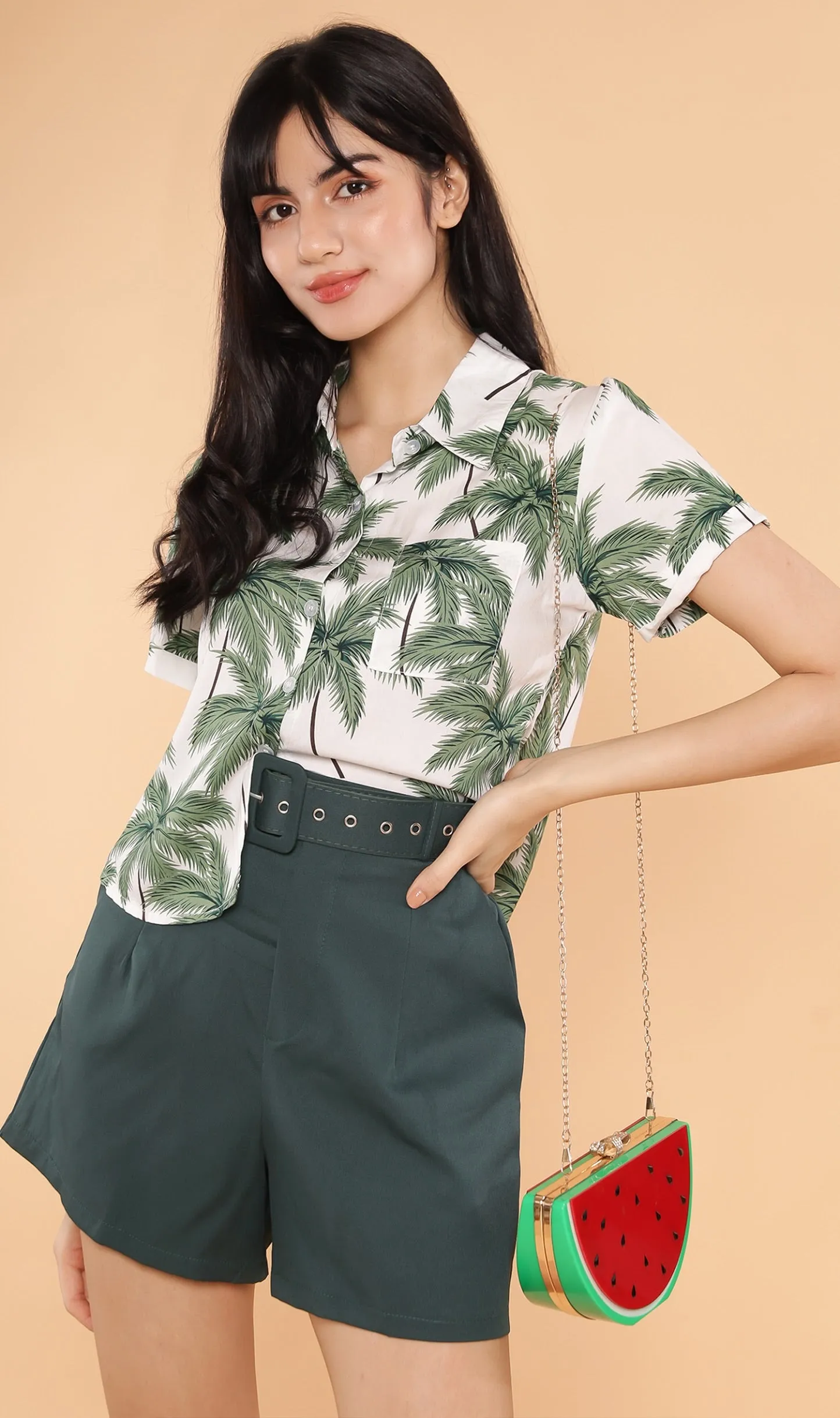 MONTE Tropical Collar Shirt (Palm)