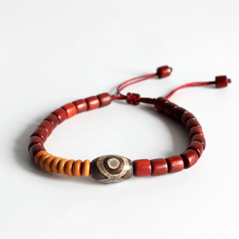 Natural Wooden Beads Tibetan Stone Bracelet