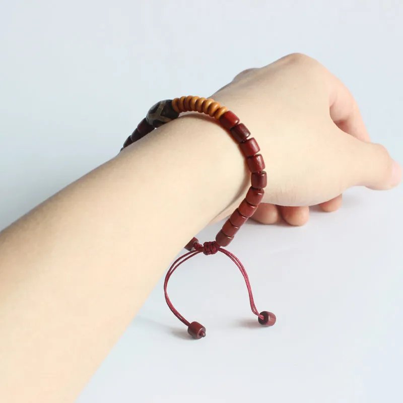 Natural Wooden Beads Tibetan Stone Bracelet